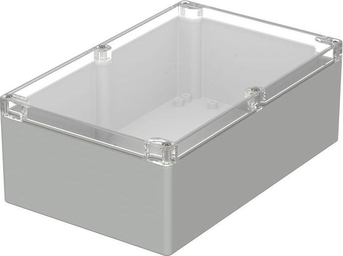 Produktbild Bopla Kunststoffgehäuse mit durchsichtigem Deckel Euromas 160x250x90mm Hellgrau Polycarbonat IP65 (Gehäuse)