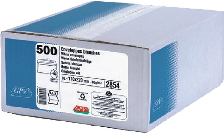 Produktbild GPV Briefumschl„ge, DL, 110 x 220 mm, weiá, ohne Fenster (110 x 220 mm, 100 x)