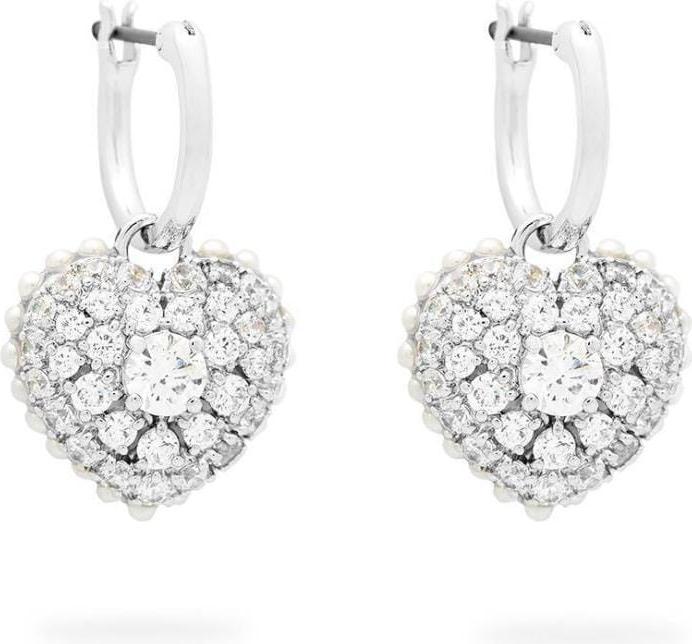 Actual product image Swarovski Hyperbola Drop Earrings Heart White (Swarovski Metal)