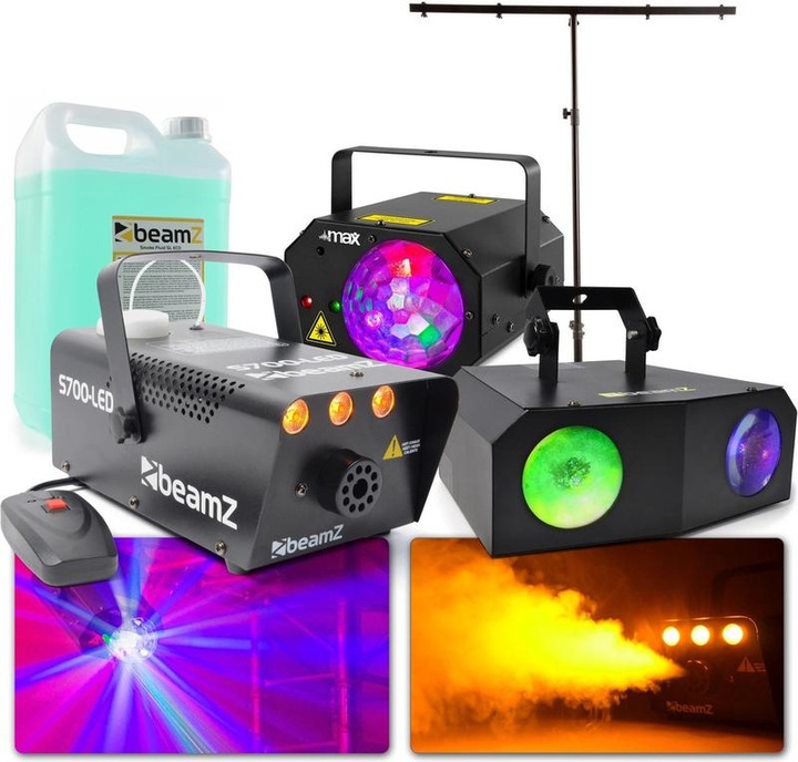 Produktbild BeamZ Partybeleuchtung - Party Pack xxl Partybeleuchtung mit Laser, Lichteffekten, Rauchmaschine mit