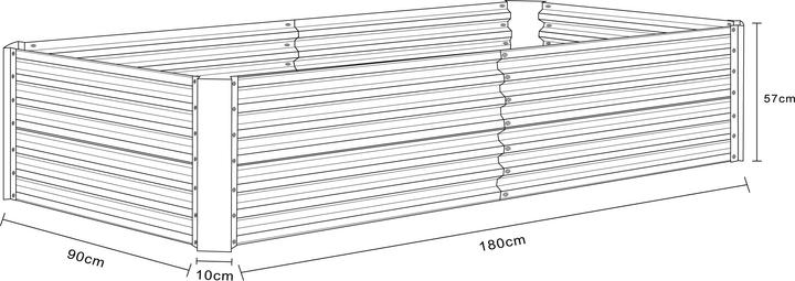 Actual product image VCM Metall Pflanzbeet Hochbeet 120x60 Galdo