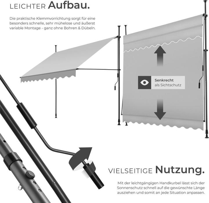 Produktbild tectake Klemmmarkise (2.50 m)
