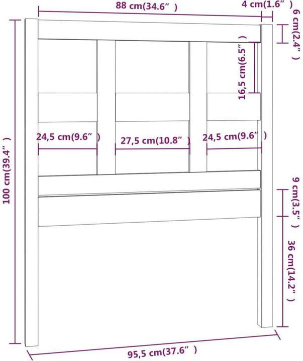 Produktbild vidaXL Gerit (95.5 x 4 x 100 cm)