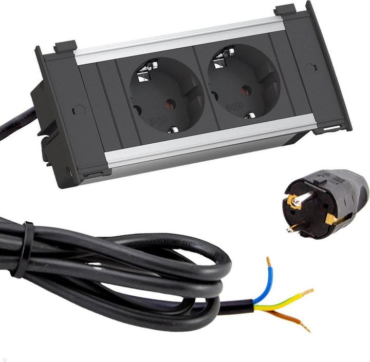 Produktbild Bachmann KAPSA X-Small 2x Schutzkontakt Montagestecker (2 x, CEE 7/3, 2 m)