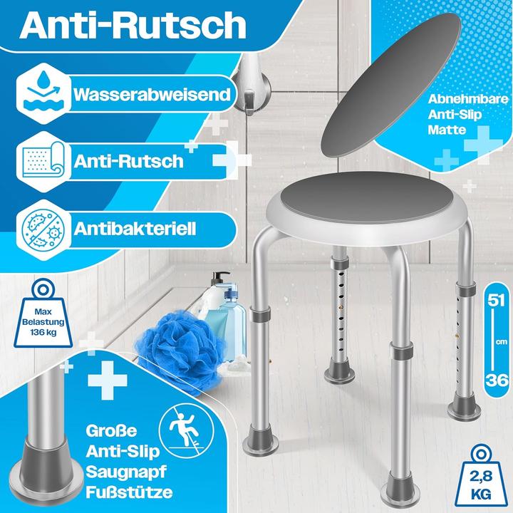 Produktbild Kesser Duschhocker höhenverstellbar (136 kg)