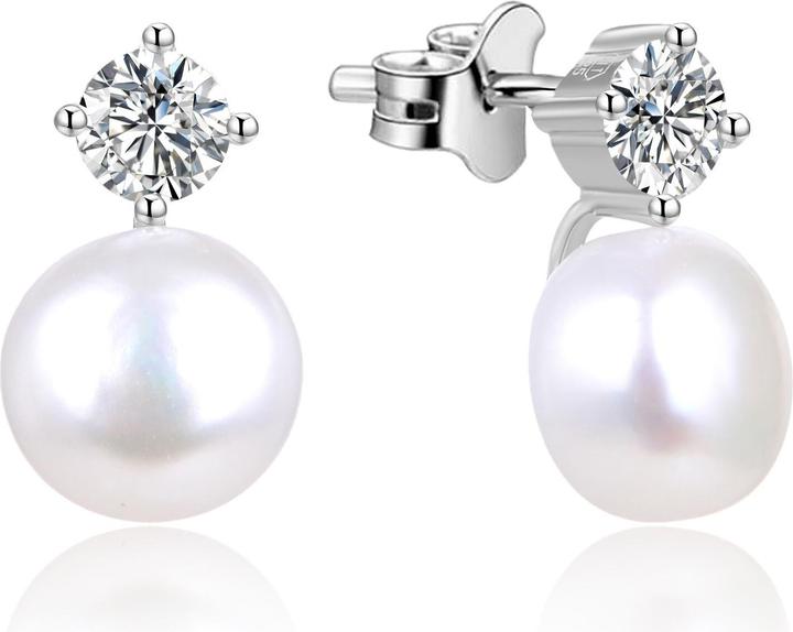 Produktbild Beneto StÅ™Ã­brnÃ© nÃ¡uÅ¡nice s pravÃ½mi perlami TAGUP1649P