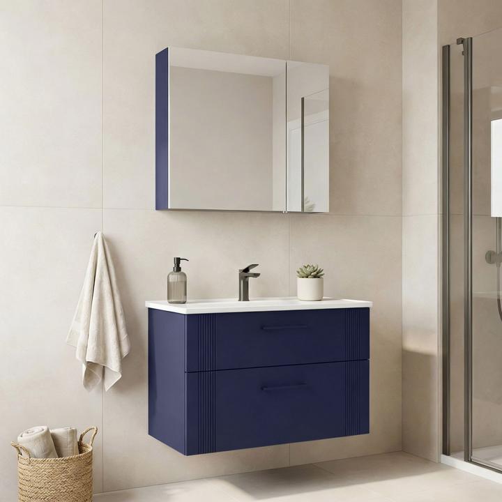 Produktbild Homitis Bari 85 v2 Bathroom Cabinet With Sink & Mirror Set (2 Pieces)