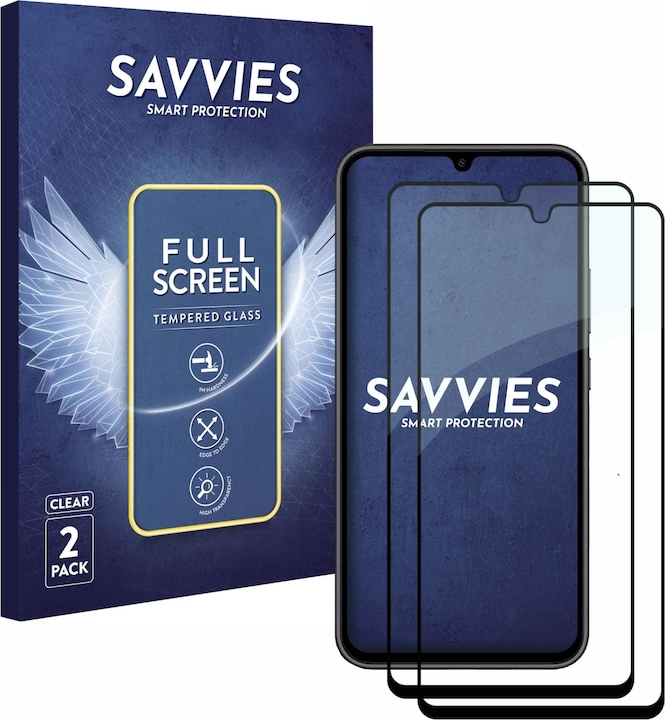 Actual product image Savvies Full-screen armoured glass screen protector (2 Piece, Samsung Galaxy A34 5G)