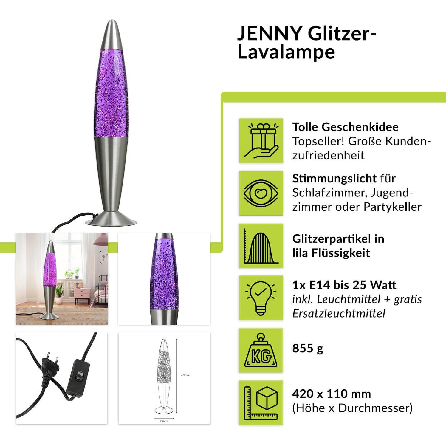 Thumbnail - Licht-Erlebnisse, Tischlampe, Lavalampe Jenny (210 lm, G9)
