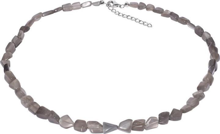 Immagine prodotto Xen Pietra di luna - collana pietra burattata grigia 48 + 5 cm Argento 925 (Argento 925, 48 cm)