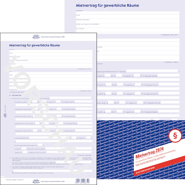 Produktbild Avery Mietvertrag für gewerbliche Räume (3 x)