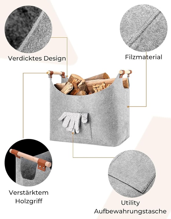Produktbild Yamagahome Kaminholzkorb, Filz, 2 Stück