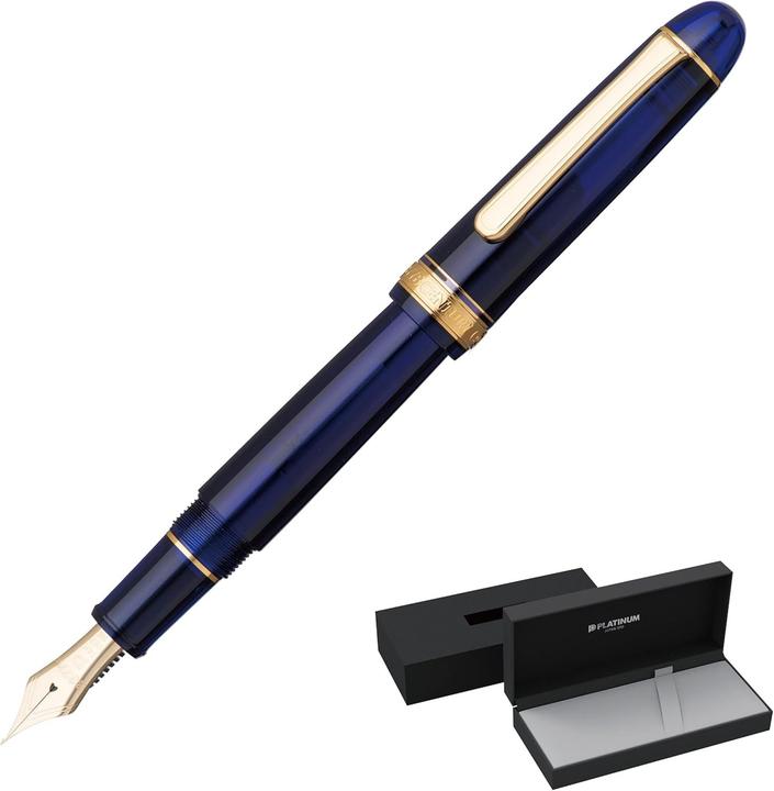 Actual product image Platinum Century Gold Trim Chartres Blue Fountain Pen (1x)