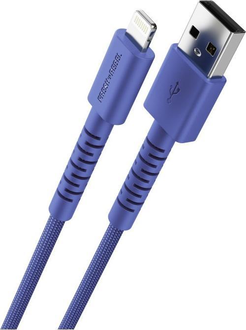 Image du produit Fresh'N Rebel Fresh 'n Rebel USB-A zu Lightning silicone geflochtenes Kabel "FlexWave" 2m, True Blue (2 m, 12 W)