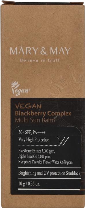 Produktbild Mary&May Veganer Brombeerkomplex Multi Sun Balm SPF 50+ PA++++ 0.35 oz 10g (Sonnencreme Gesicht, SPF 50+, 10 g)