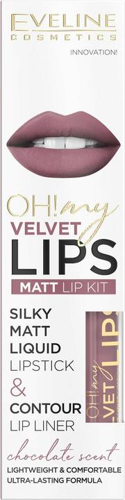 Immagine prodotto Eveline Oh My Lips Liquid Matt Lipstick&Contour Lip Liner Matte And Contour 4.5Ml+1Pc. 13 Brownie (13 Brownie)
