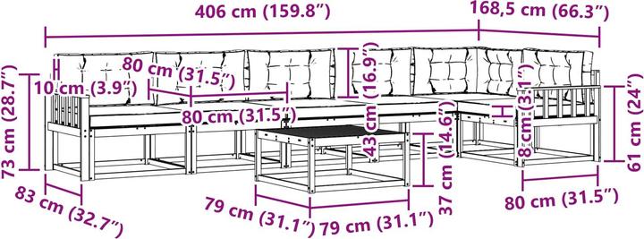 Produktbild vidaXL Outdoor-Sofa