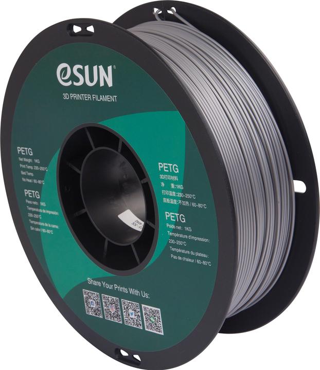 Actual product image eSUN PETG 1.75mm Solid Silver 1kg 3D Filament (PETG, 1.75 mm, 1000 g, Silver)