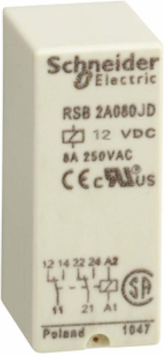 Actual product image Schneider Electric Zelio RSB Interface Relay 12 Vdc, 8 A