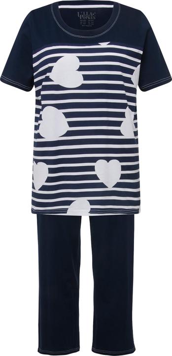 Produktbild Ulla Popken Pyjama, Herzen/Streifen, Rundhals, Halbarm (42, 44)