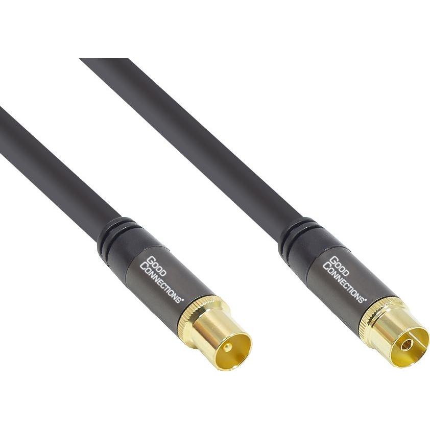 Good Connections Antennenkabel SmartFLEX, IEC/Koax Stecker an Buchse, vergoldet, vierfach geschirmt, Schirmmass 120dB (1...