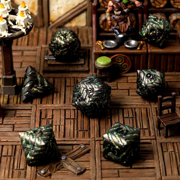 Produktbild Glass Staff Alchemist's Tangle Metal RPG Dice Set