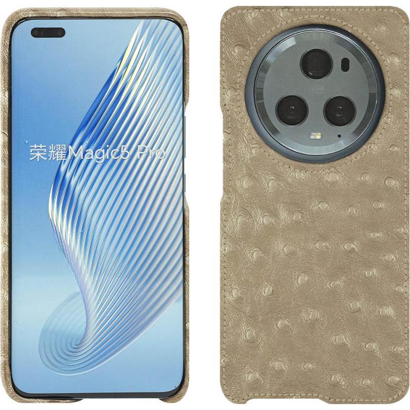 Noreve Lederschutzhülle (Honor Magic5 Pro), Smartphone Hülle, Beige