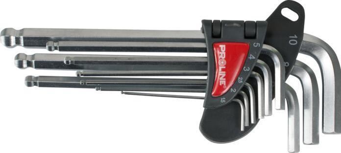 Produktbild Proline Pro-Line Rinkinys Innensechskantschlüssel L-Typ 1,5–10 mm mit Kugel, 9 Stück. (48329)