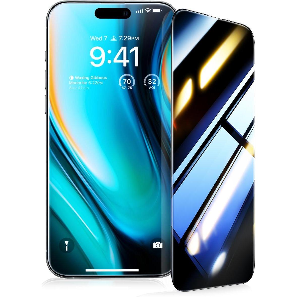 Torras Install Master Privacy (1 Stück, Apple iPhone 16 Plus), Smartphone Schutzfolie, Schwarz