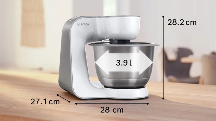 Produktbild Bosch Hausgeräte Serie 4, Küchenmaschine, MUM 5, 1000 W, Weiss, silber, MUM58210 (1000 W)
