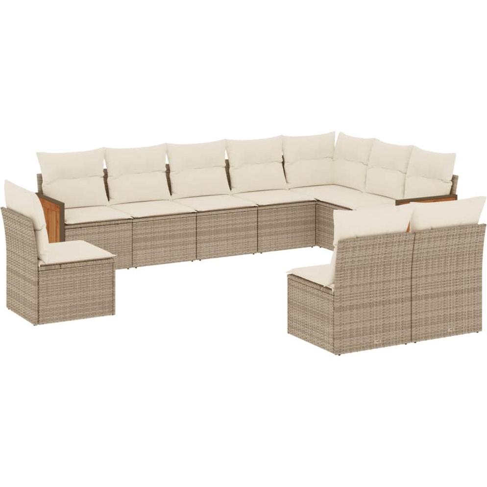 VidaXL, Gartenlounge, 10-tlg. Garten-Lounge-Set mit Kissen