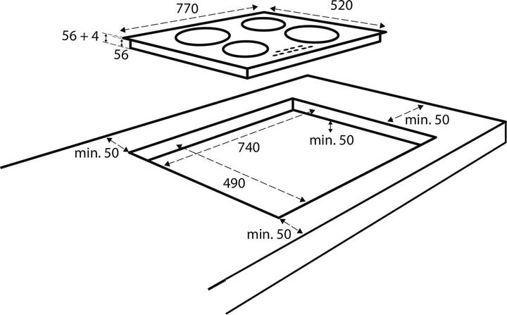 Produktbild Inventum IKI7735 - Inbouw inductie kookplaat - Zwart