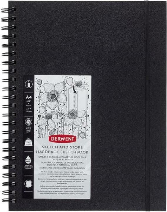 Immagine prodotto Derwent Sketch & Store, quaderno per schizzi con copertina rigida, DIN-A4, 56 fogli (A4, Copertina rigida)
