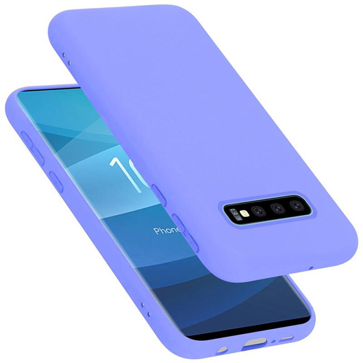 Cadorabo TPU Liquid Silicone Case Cover (Samsung Galaxy S10+), Smartphone Hülle, Violett