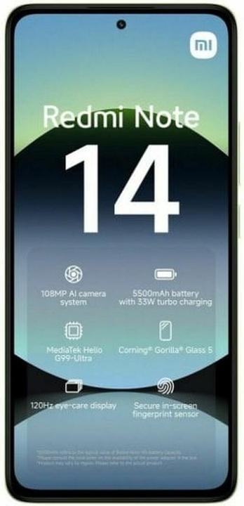 Produktbild Xiaomi Redmi Note 14 (256 GB, Lime Green, 6.67", Hybrid Dual SIM, 4G)