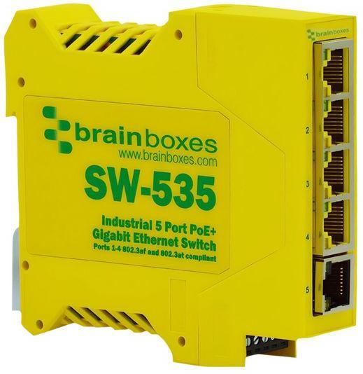 Brainboxes Industrial 5 Port PoE+ (5 Ports)