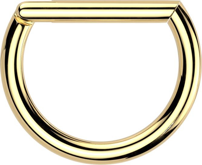 Star Piercing Micro Segmentring klappbar vergoldet Halbring (ohne Messing, Titan G23)