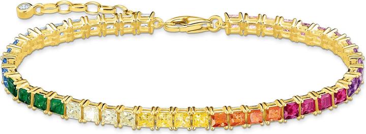 Produktbild Thomas Sabo Tennis Armband Bunte Steine Gold (19 cm, Silber 925)