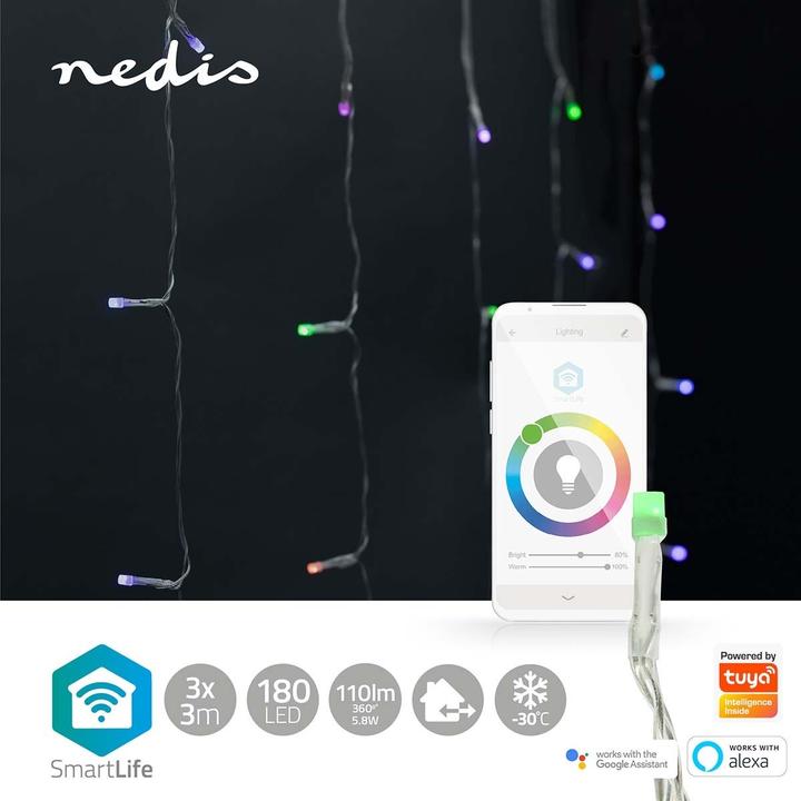 Produktbild Nedis SmartLife Dekorative LED | Wi-Fi | RGB | 180 LED's | 3 m | Android™ / IOS (0.20 m)