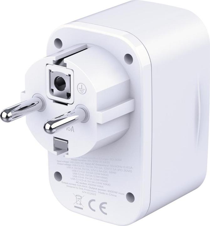 3MK Adapter sieciowy Hyper Comfort Charger 30W 1xUSB-A 2xUSB-C 1xSchuko PD QC3.0 biały (30 W)