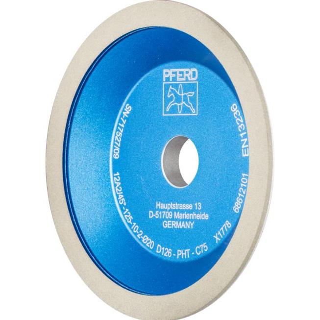 Pferd, Schleifmittel, Diamant-Schleifscheibe Kunstharz 12A2/45° PHT 178 mm D126 (mittel) Trockenschliff (C 75)