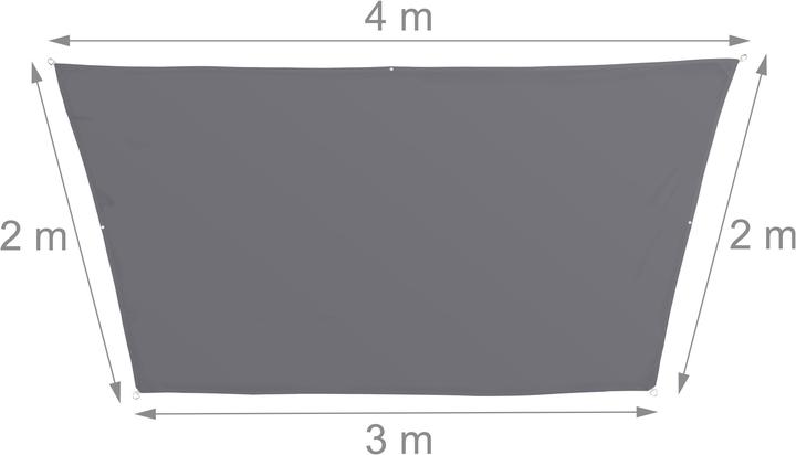 Actual product image Relaxdays Grey Trapeze Shade Sail (400 x 300 x 0.5 cm)