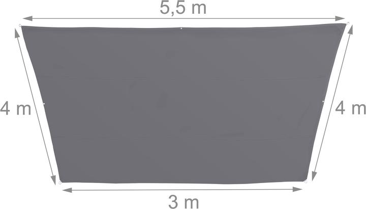 Image du produit Relaxdays Voile d'ombrage trapèze (550 x 400 x 0,5 cm)