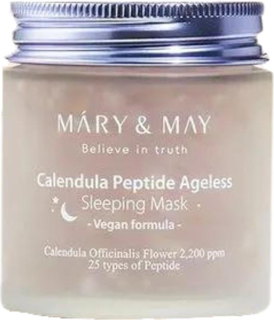 Actual product image Mary&May Vegan Calendula Peptide Ageless Sleeping Mask 110g Deep Hydration with Calendula Petals and 25 Types (110 g)