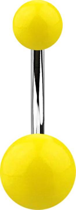 Immagine prodotto Star Piercing Banana argento con due palline gialle (Materiale sintetico, senza ottone, Acciaio chirurgico 316L)
