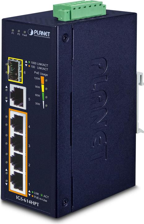 Image du produit Planet IGS-614HPT Commutateur réseau Gigabit Ethernet (10/100/1000) Power over Ethernet (PoE) (5 ports)