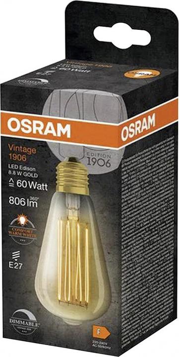 Produktbild Osram Vintage-Lampe (E27, 8.80 W, 806 lm, 1 x, F)