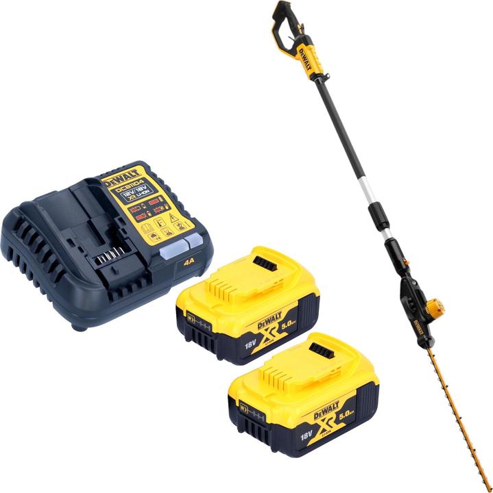 Image du produit DeWalt DCMPH 566 P2 Akku Stabheckenschere 18 V 55 cm + 2x Akku 5,0 Ah + Ladegerät (Fonctionnement sur batterie)