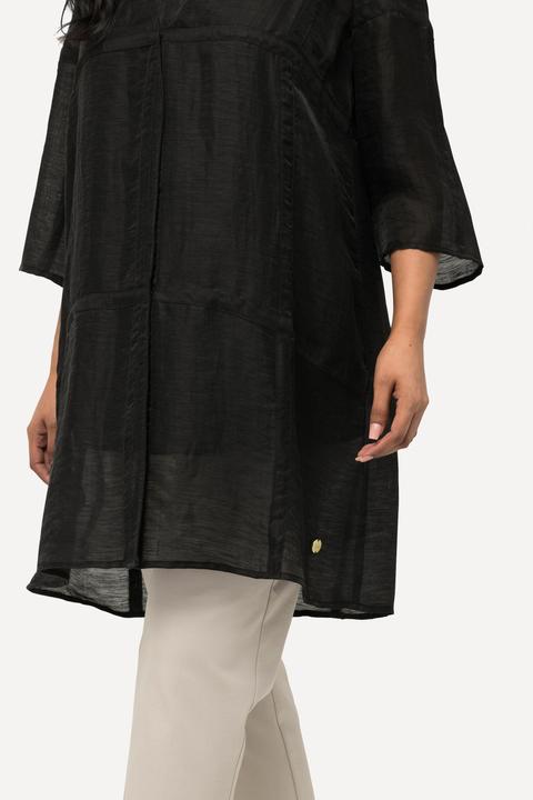 Produktbild Ulla Popken Blusenjacke, Leinenmix, A-Linie, V-Ausschnitt, 3/4-Arm (42, 44)