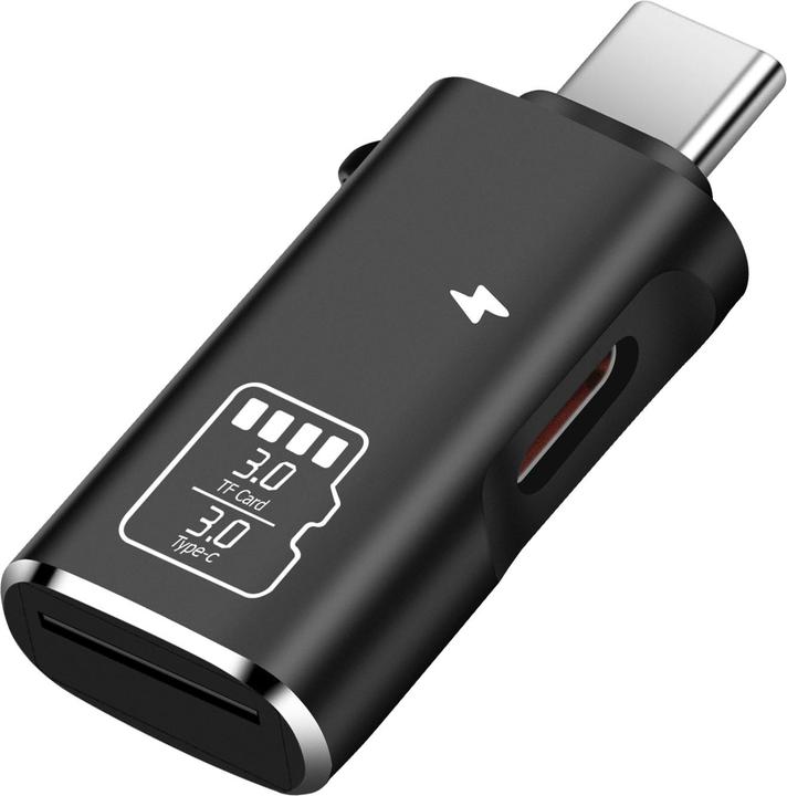 LinQ USB-C MicroSD Leser 5Gbps mit 10W Laden (USB 3.0)